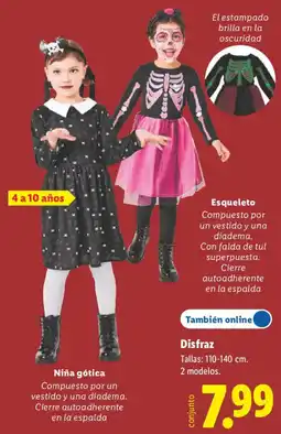 Lidl Niña gótica Esqueleto oferta