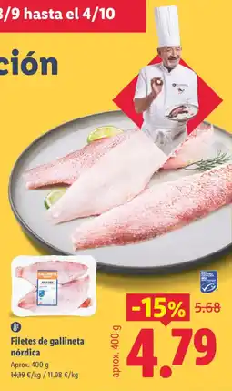 Lidl Gallineta filetes de gallineta nórdica oferta