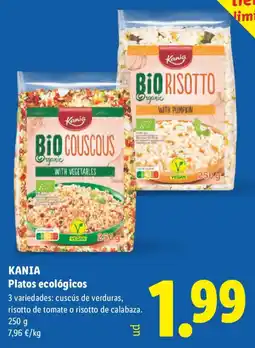 Lidl Kania platos ecológicos oferta