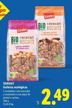 Lidl Sondey galletas ecológicas oferta