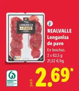 Lidl Realvalle longaniza de pavo oferta