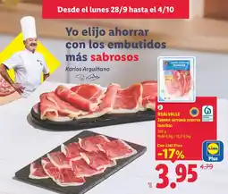 Lidl Realvalle jamón serrano reserva lonchas oferta