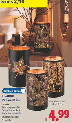Lidl Livarno portavelas led oferta