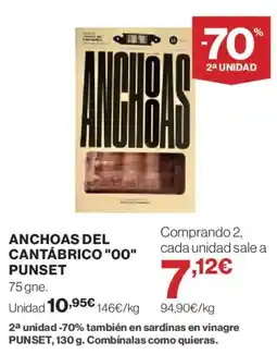 Hipercor Punset anchovas del cantábrico 00 oferta