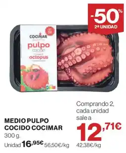 Hipercor Cocimar medio pulpo cocido oferta