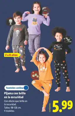 Lidl Pijama con brillo en la oscuridad oferta