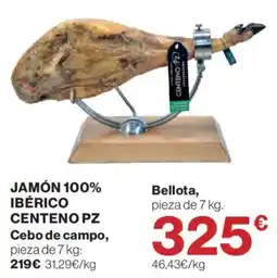 Hipercor Centeno Pz jamón 100% ibérico oferta