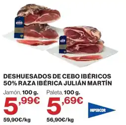 Hipercor Julián Martín deshuesados de cebo ibéricos 50% raza ibérica oferta