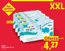 Lidl Lupilu toallitas bebé aloe vera oferta