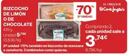 Hipercor El obrador bizcocho de limón o de chocolate oferta