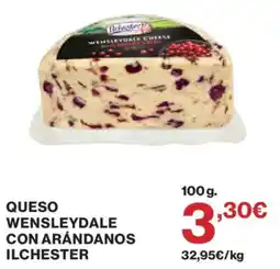 Hipercor Ilchester queso wensleydale con arándanos oferta
