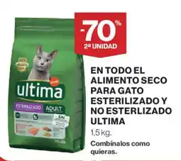 Hipercor Ultima alimento seco para gato esterilizado y no esterilizado oferta