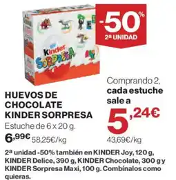 Hipercor Kinder Huevo de chocolate Sorpresa oferta