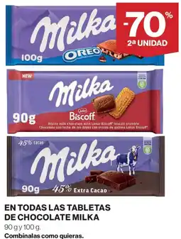 Hipercor Milka tabletas de chocolate oferta