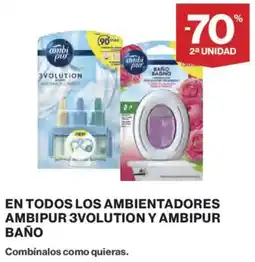 Hipercor Ambipur 3volution y ambipur baño oferta