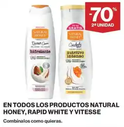 Hipercor Natural Honey en todos los productos rapid white y vitesse oferta