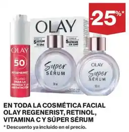 Hipercor Olay regenerist, retinol, vitamina c y súper sérum oferta