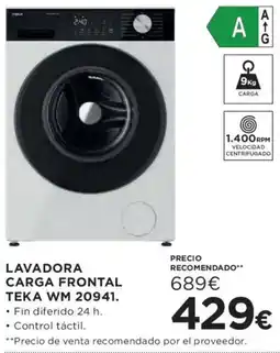 Hipercor Teka lavadora carga frontal wm 20941 oferta