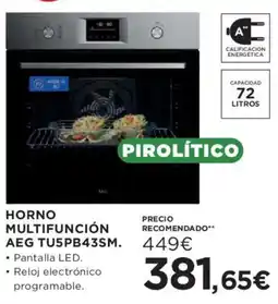 Hipercor Aeg horno multifuncion tu5pb43sm oferta