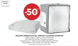 Hipercor basics relleno nórdico nivel térmico 3 plumón superior oferta