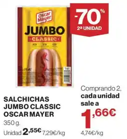 Hipercor Oscar Mayer salchichas jumbo classic oferta