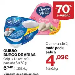 Hipercor Burgo de Arias queso oferta