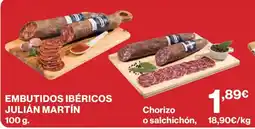Hipercor Embutidos Ibéricos Julián Martín oferta