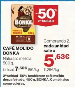 Hipercor Bonka café molido oferta