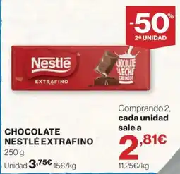 Hipercor Nestlé chocolate extrafino oferta