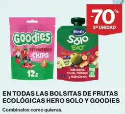 Hipercor Hero Solo las bolsitas de frutas ecologicas oferta