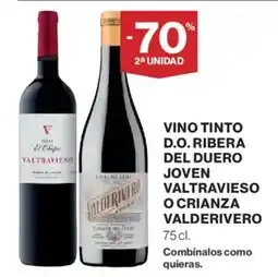 Hipercor Valtravieso vino tinto D/O. ribera del duero joven valtravieso o crianza oferta