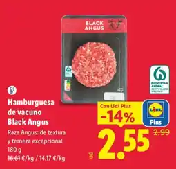 Lidl Hamburguesa de vacuno Black Angus oferta