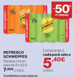 Hipercor Schweppes refresco oferta