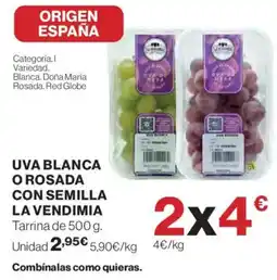 Hipercor La vendimia uva blanca o rosada con semilla oferta