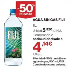 Hipercor Fiji agua sin gas oferta