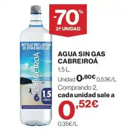 Hipercor Cabreiroá agua sin gas oferta
