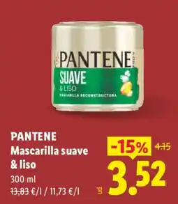 Lidl Pantene mascarilla suave & liso oferta