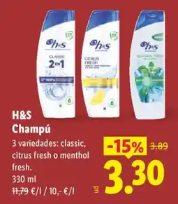 Lidl H&S champú oferta