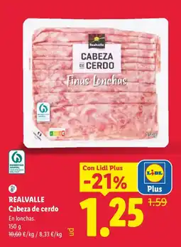 Lidl Realvalle cabeza de cerdo oferta