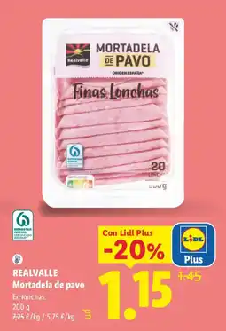 Lidl Realvalle mortadela de pavo oferta