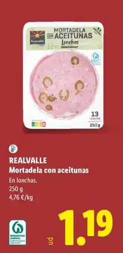 Lidl Realvalle mortadela con aceitunas oferta