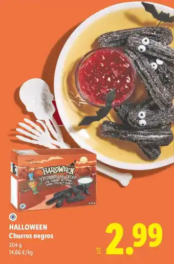 Lidl Halloween churros negros oferta