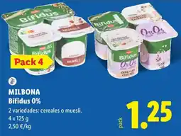Lidl Milbona Bifidus 0% oferta