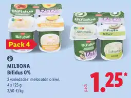 Lidl Milbona Bifidus 0% oferta