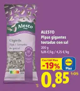Lidl Alesto pipas gigantes tostadas con sal oferta