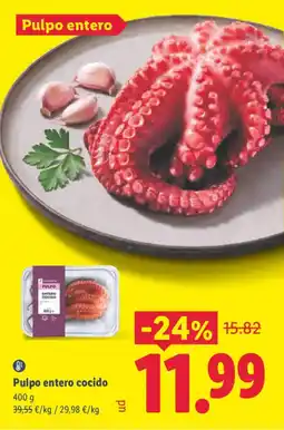 Lidl Pulpo entero cocido oferta