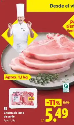 Lidl Chuleta de lomo de cerdo oferta
