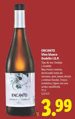 Lidl Encanto vino blanco godello i.g.p. oferta