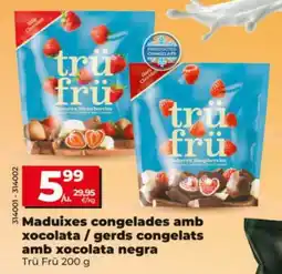Maxi Dia Trü Frü maduixes congelades amb xocolata / gerds congelats amb xocolata negra oferta