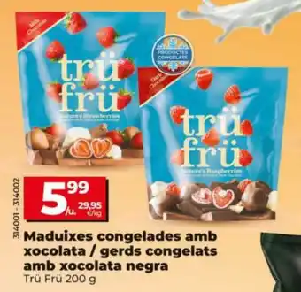 Trü Frü maduixes congelades amb xocolata / gerds congelats amb xocolata negra